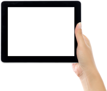 Hand Holding Blank Tablet Clipart