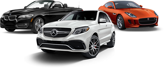 Group Of Three Luxury Premium Sports Cars Transparent Background