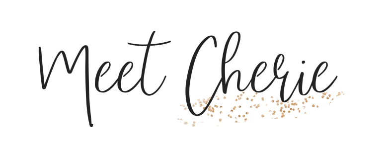 Meet Cherie Elegant Gold Dust Script Typography Clipart