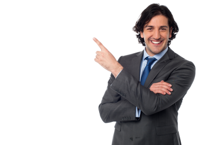 Corporate Businessman Pointing Finger Hand Gesture Transparent Background