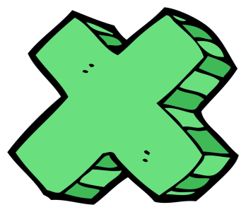 Green Cross X Mark Cartoon Free PNG