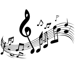 Music Notes on Staff Treble Clef Transparent Background