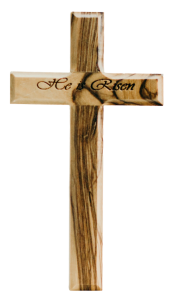 Wooden Cross He is Risen Engraved Clipart
