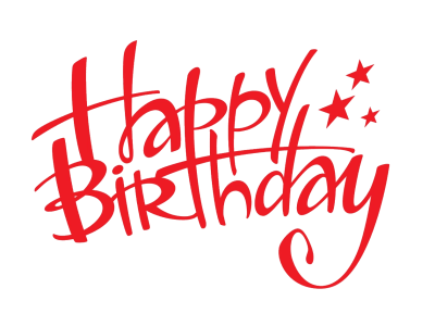 Happy Birthday Red Calligraphy PNG Image