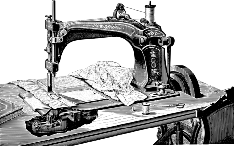 Antique Sewing Machine Illustration PNG Image