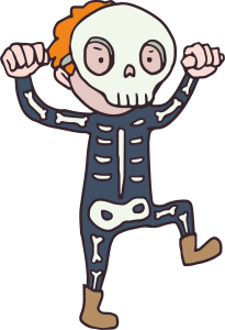 Kid In Skeleton Costume PNG Image