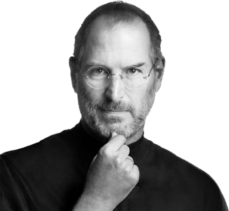 Steve Jobs Black and White Portrait Free PNG