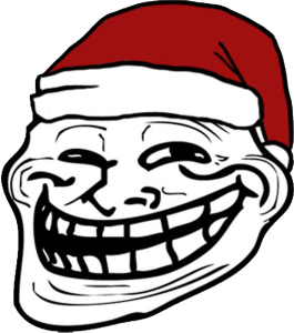 Santa Hat Troll Face Meme Free PNG