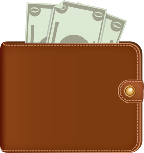 Brown Leather Wallet With Money Clipart