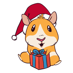 Christmas Guinea Pig Cartoon Clipart