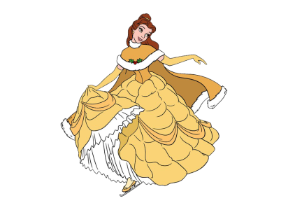 Belle in Yellow Dress PNG