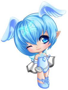 Blue Hair Anime Girl Chibi PNG
