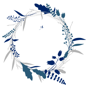 Blue Leafy Wreath PNG