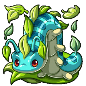 Cute Green Caterpillar Creature PNG