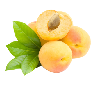 Fresh Yellow Apricots With Leaves Transparent Background