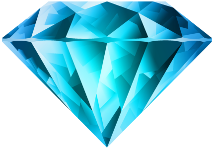 Shiny Blue Realistic Diamond PNG Image