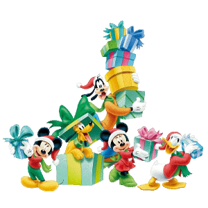 Disney Characters Christmas Celebration Free PNG