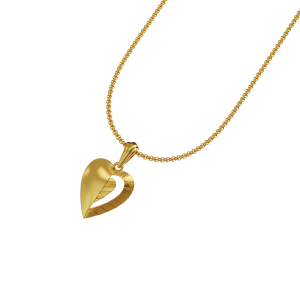 Gold Heart Pendant Chain Free PNG