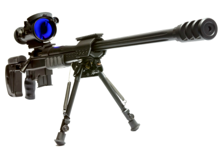 Black Tactical Sniper Rifle PNG Image