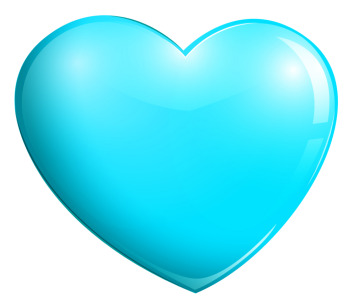 Glossy Light Blue Heart Icon PNG Image