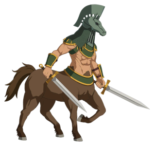 Centaur Warrior Anime Swords Clipart