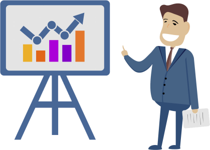 Businessman Pointing Presentation Chart Clipart