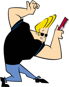 Johnny Bravo Combing Hair Cartoon Clipart