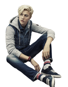 Male Model Sitting Free PNG Image