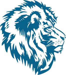 Blue Lion Head Free PNG Vector