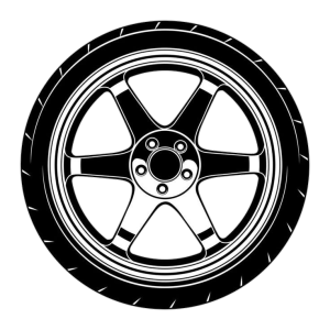 Car Wheel Rim Silhouette Free PNG Image