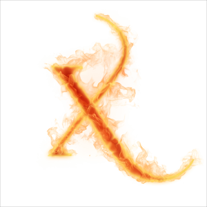 Fire Letter X Free PNG Download