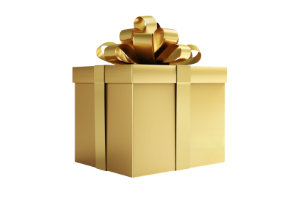Golden Gift Box Free PNG Download Image
