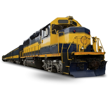 Yellow Passenger Train PNG Image