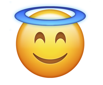 Smiling Emoji with Blue Halo Clipart