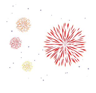 Red and Orange Fireworks Illustration PNG Image