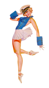 Retro Pin Up Sailor Girl Transparent Background