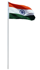 Indian National Flag on Pole PNG Image