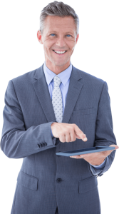Businessman Holding Tablet Free PNG