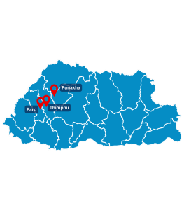 Bhutan Map with Pins Free PNG