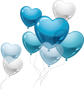 Blue Heart Balloons Free PNG