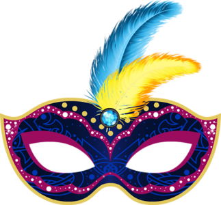 Blue Feather Mask PNG Image