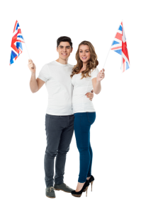Couple With UK Flags Free PNG