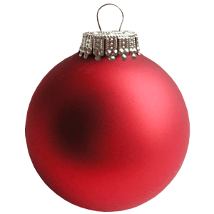 Matte Red Christmas Bauble Free PNG