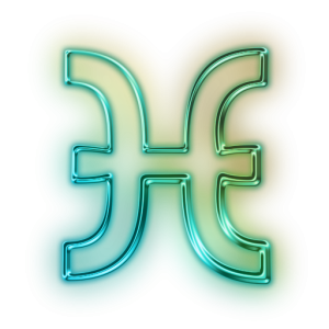 Pisces Zodiac Neon Sign Clipart