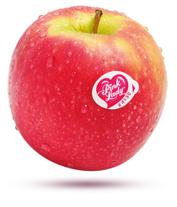 Pink Lady Apple With Water Drops Free PNG