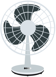 Grey Desk Table Fan Transparent Background