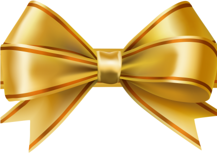 Golden Ribbon Gift Bow Free PNG