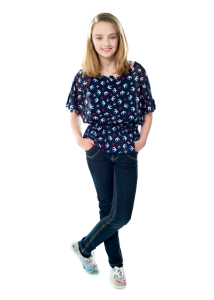 Young Blonde Girl Standing Casual Free PNG