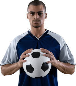 Male Soccer Player Holding Ball Free Clipart