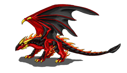 Red Black Fire Dragon Transparent Background